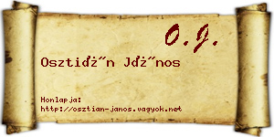 Osztián János névjegykártya